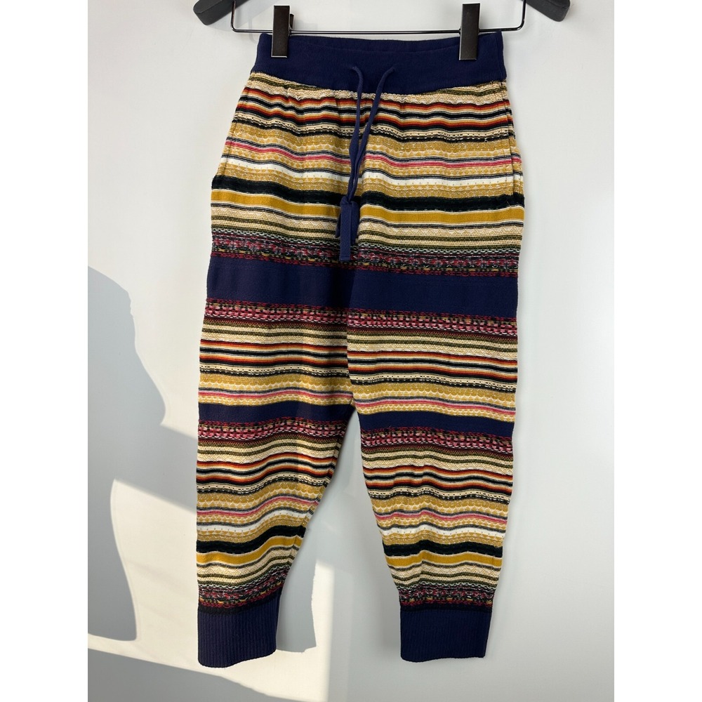 Free People All Mixed Up Knit Stripe Jogger Pants Lounge Drawstring Boho Size XS - Picture 2 of 16